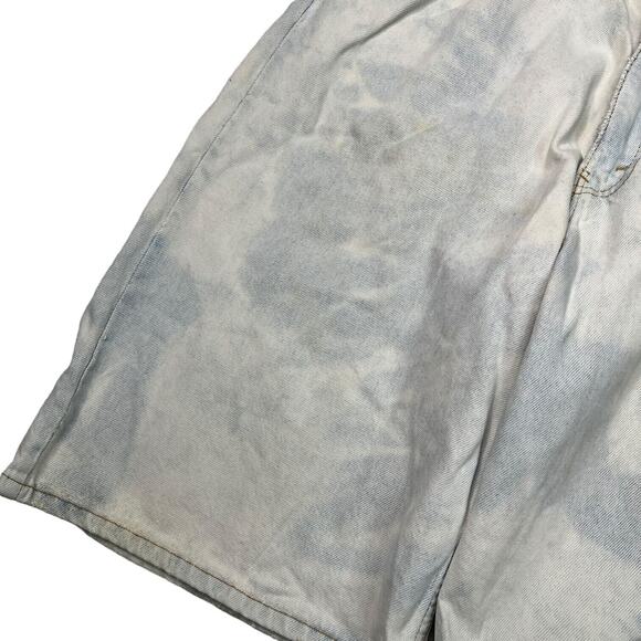 Levi’s VTG 90s 560 Loose Fit Baggy Jean Shorts Jort Orange Tab FLAW Acid Wash 36 - Picture 4 of 10